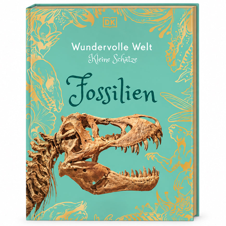 Wundervolle Welt - Kleine Schätze. Fossilien: Hochwertiges Natur-Buch mit beeindruckenden Bildern von Fossilien mit Goldschnitt und Lesebändchen. Für Kinder ab 8 Jahren cover image