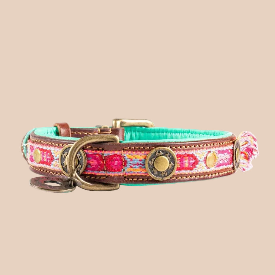 Dog with a Mission | Boho rosa Hundehalsband