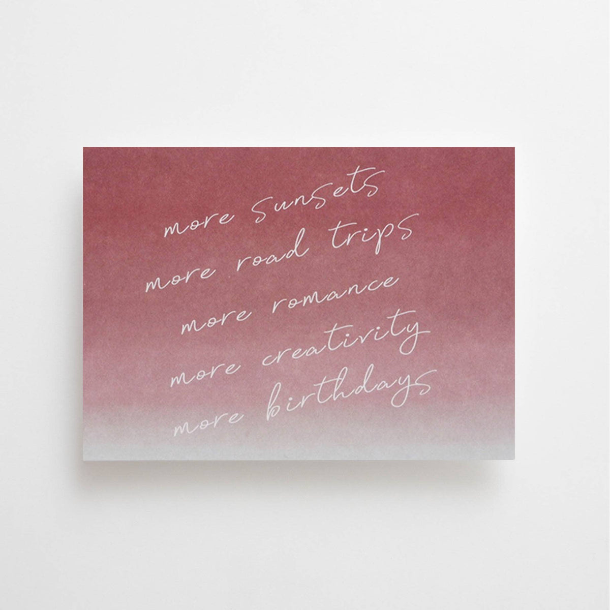 Anna Cosma | Postkarte “More sunsets… more birthdays” (Englisch)