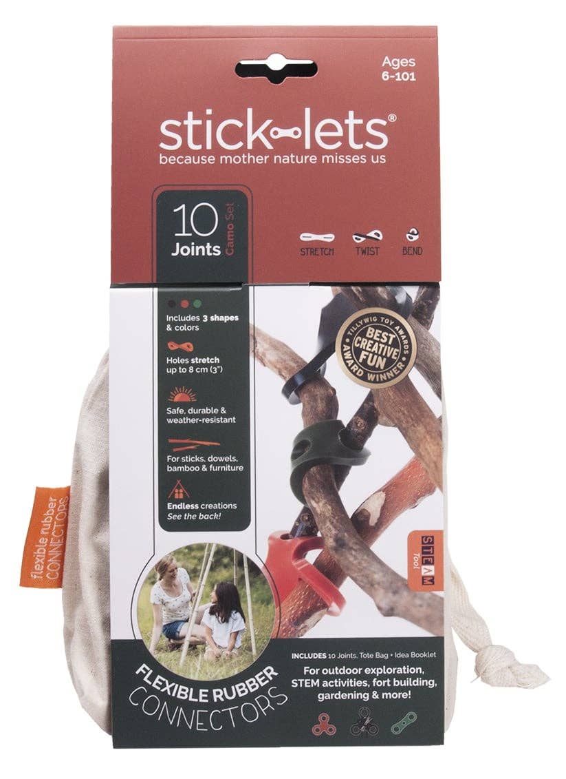 Stick-lets Camouflage Set – 10 elastische Verbindungsstücke zum Bauen – Anwendungsszene, Bild 1