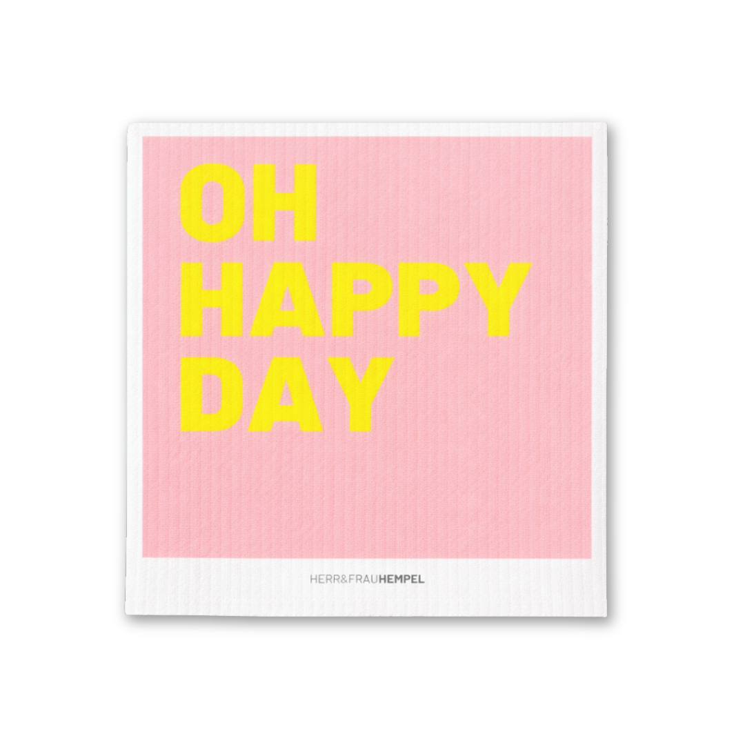 HERR&FRAUHEMPEL | Schwammtuch - OH HAPPY DAY